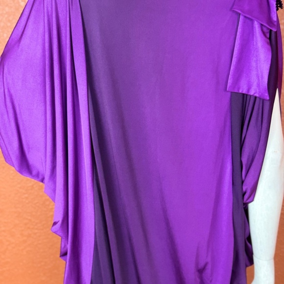 BOUNCE VINTAGE Elegant Purple Draped Dress Size 48. E45 - Picture 5 of 16